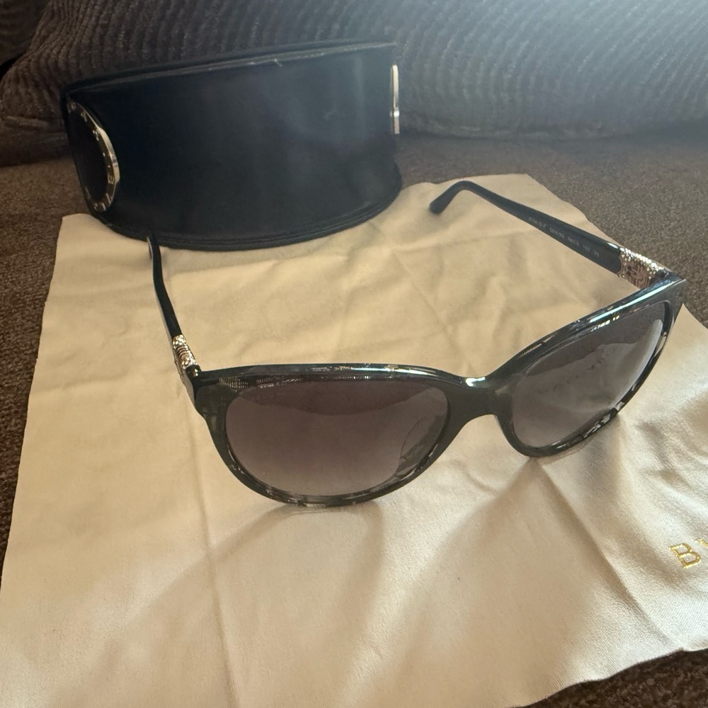 Bulgari Elegant Black Sunglasses with Gold Details